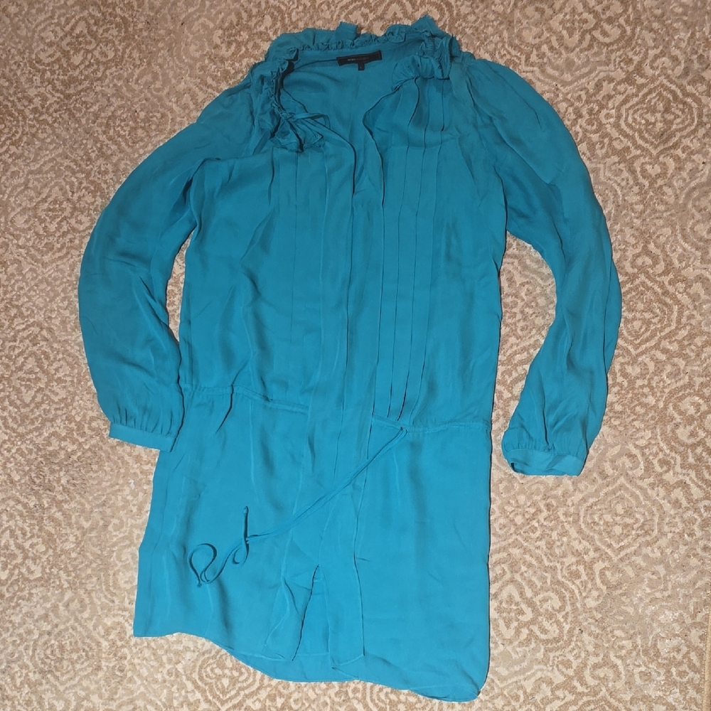 BCBGMaxAzria Vibrant Blue Ruffle Blouse